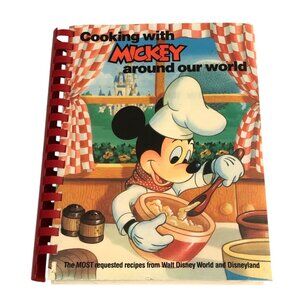 Cooking With Mickey Around Our World Spiral-Bound Cookbook Disney World Disneyla